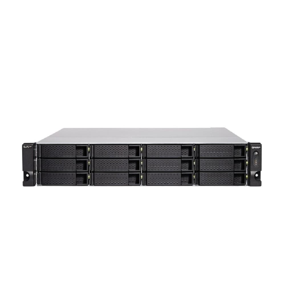 QNAP TS-h1886XU-RP-R2-D1622-32G Сетевой RAID-накопитель QuTS hero, 12 отсеков 3,5"/2,5", 6 отсеков 2,5", 4 порта 2,5 GbE RJ-45, 2 порта 10 GbE SFP+, стоечное исполнение, 2 блока питания.
