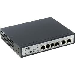 D-Link DES-1100-06MP/A1A Настраиваемый коммутатор 2 уровня с 4 портами 10/100Base-TX и 2 портами 10/100/1000Base-T (4 порта с поддержкой PoE 802.3af/802.3at (30 Вт), PoE-бюджет 80 Вт)