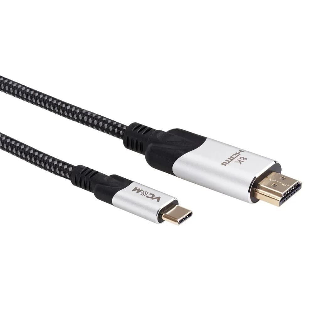 Кабель-адаптер VCOM USB 3.1 Type-Cm --> HDMI A(m) 8K@30Hz, 1,5 м,Alumi Shell