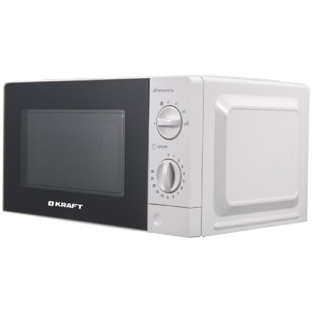Микроволновая печь Kraft KF20MW7W-101M белый, 20 л, 700 Вт, переключатели - поворотный механизм