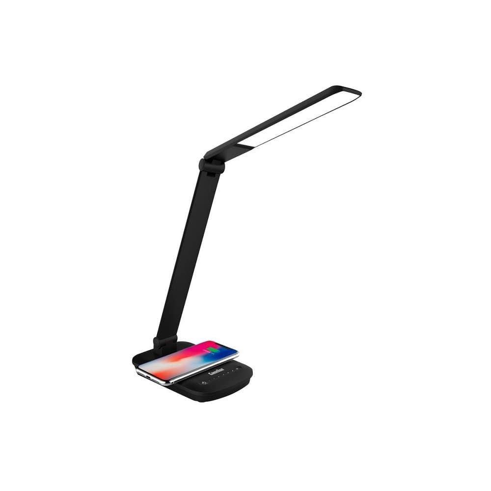 Camelion KD-825 C02 черн.LED (Свет-к наст.с беспроводн.зарядкой,16 Вт,230В, 360лм,4500К, рег.ярк.)