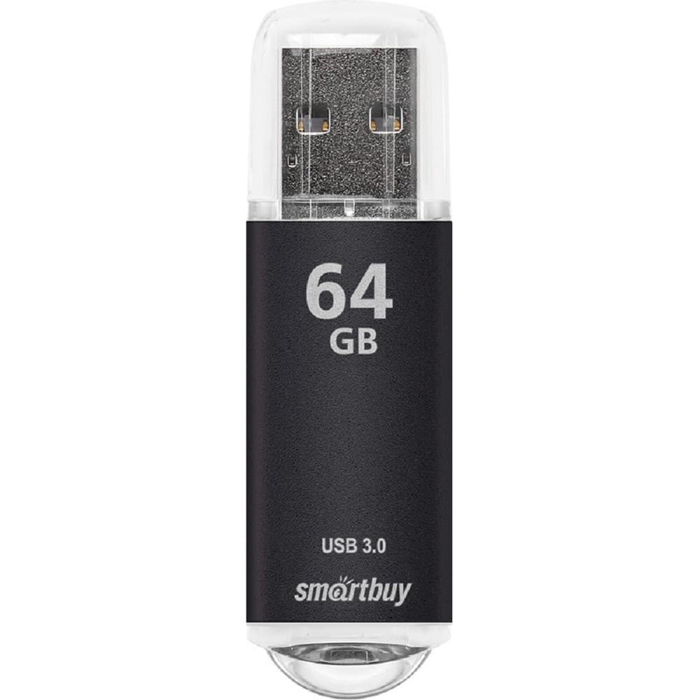 Флешка USB SmartBuy V-Cut black (SB64GbVC-K3), 64Gb, USB 2.0, R/W 25/15, черный