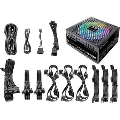 Блок питания Thermaltake ATX 850W Toughpower iRGB Plus 80+ gold (24+4+4pin) APFC 140mm fan color LED 12xSATA Cab Manag RTL