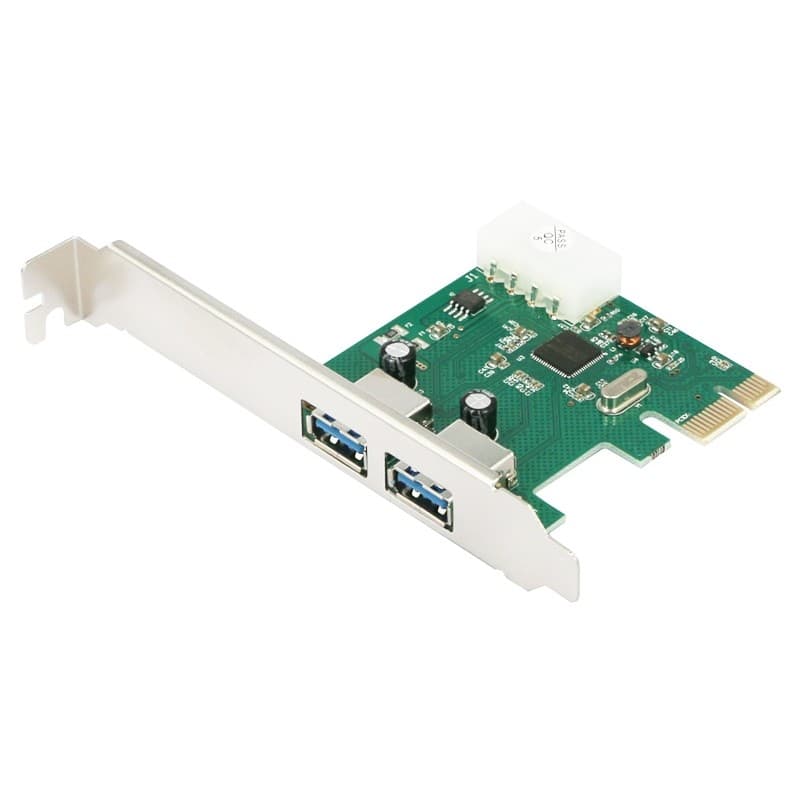 ORIENT AM-3U2PE, Контроллер PCI-Ex1, USB 3.0 2-port ext, ASM1042 chipset, разъем доп.питания, oem