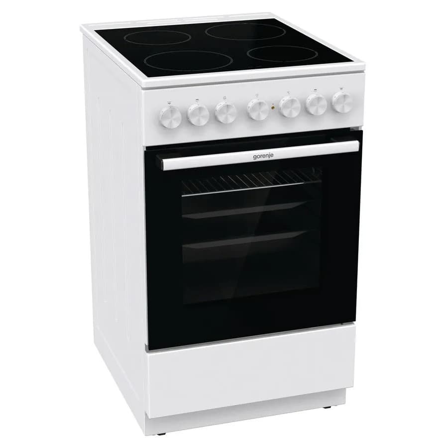 Электрическая плита Gorenje GEC5B41WG, стеклокерамика, без крышки, белый