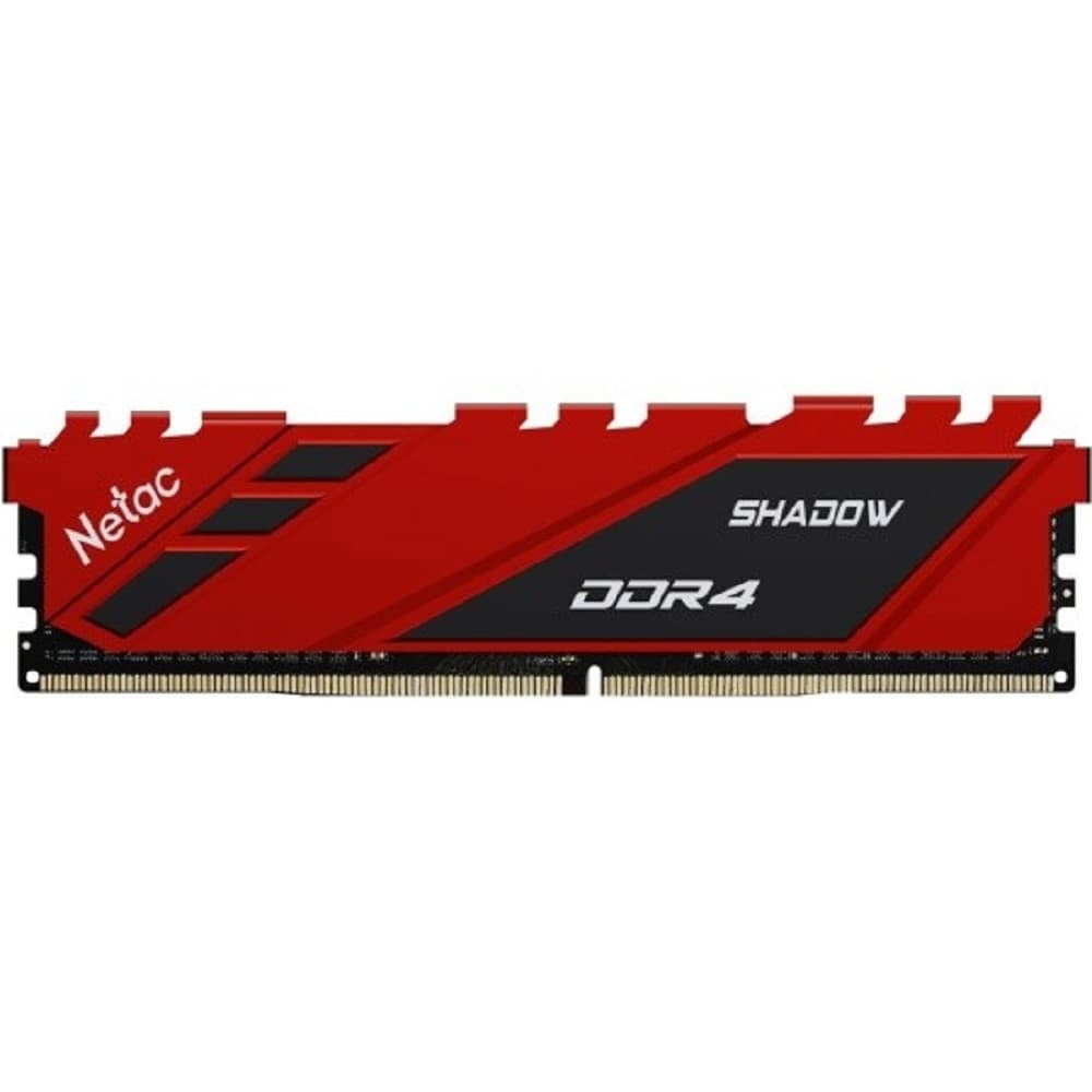 Netac DIMM DDR4 16Gb 2666MHz Shadow CL19 PC21300 red с радиатором (NTSDD4P26SP-16R)