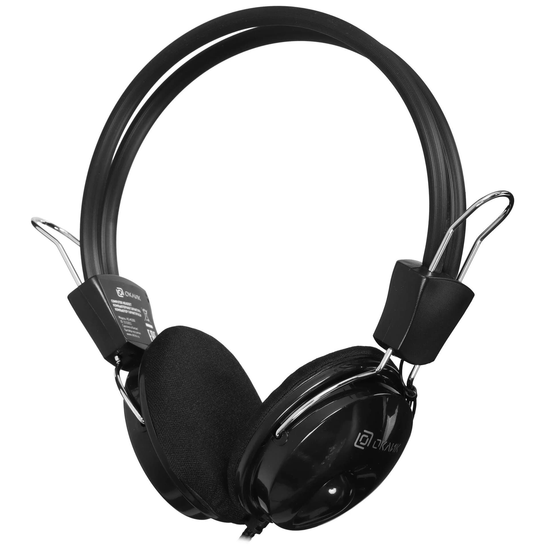 Oklick Наушники с микрофоном Оклик HS-M200 черный 1.8м накладные