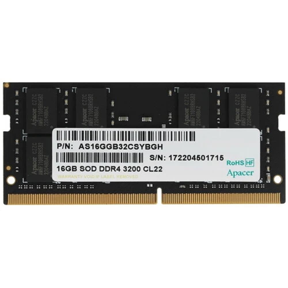 Apacer DDR4 SODIMM 16GB 3200MHz (PC4-25600) CL22 1.2V ES.16G21.GSH