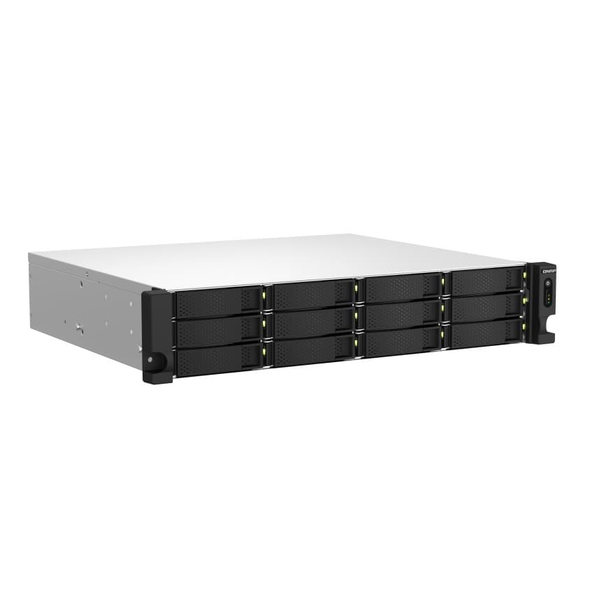 Сетевое хранилище без дисков/ SMB QNAP TS-1264U-RP-4G NAS 12 HDD trays, rackmount 2U, 2 PSU. 4-core Intel Celeron N5095 2.0-2.9 GHz, 8 GB RAM up to 8 GB, 2x2.5 Gigabit Ethernet, 2xUSB 3.2 Gen 2 (10Gbp