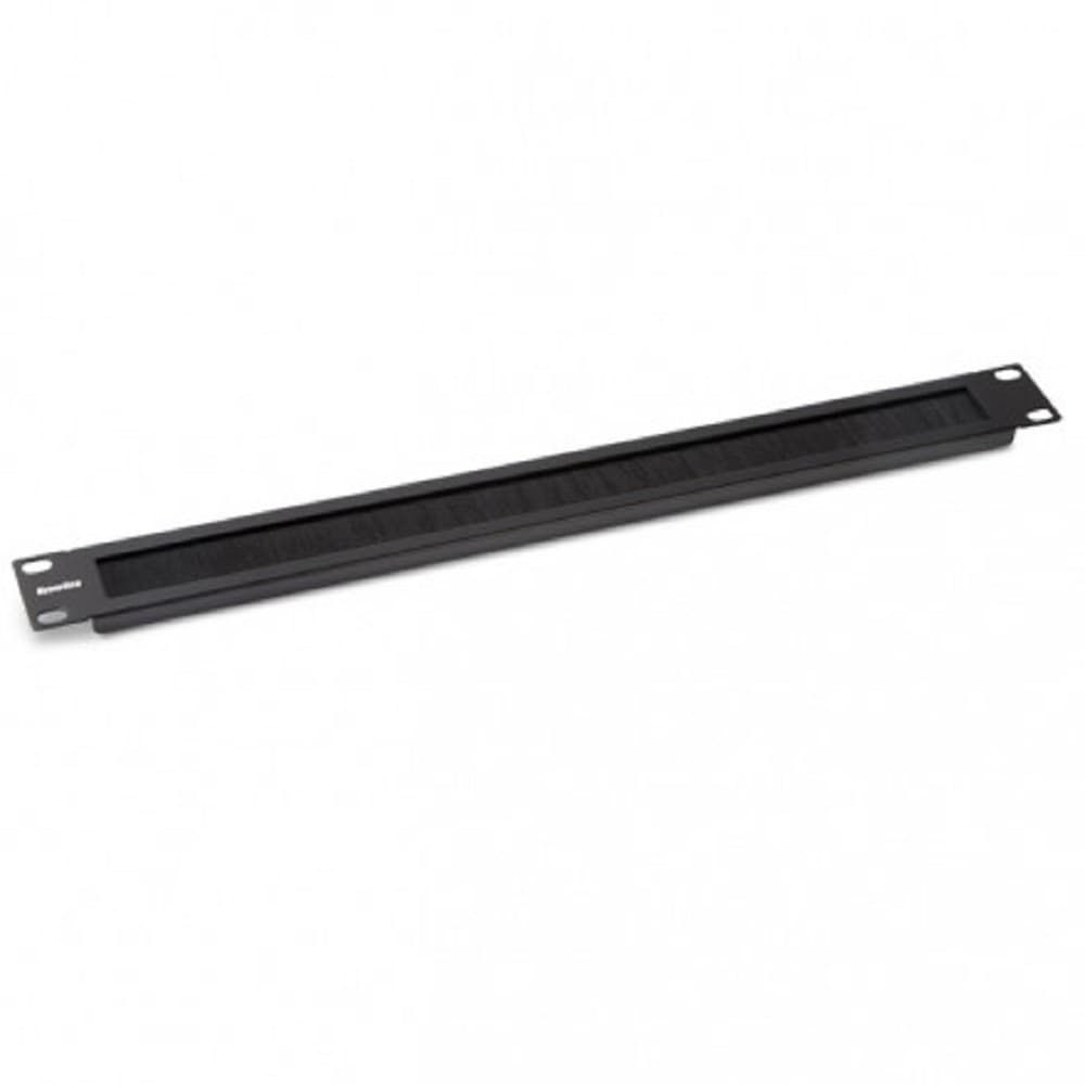 Панель Hyperline BPB19-1U-RAL9004 (BPB19-1U-RAL9005) Фальш-панель на 1U, с щеточным вводом, цвет черный (RAL 9004/RAL 9005)