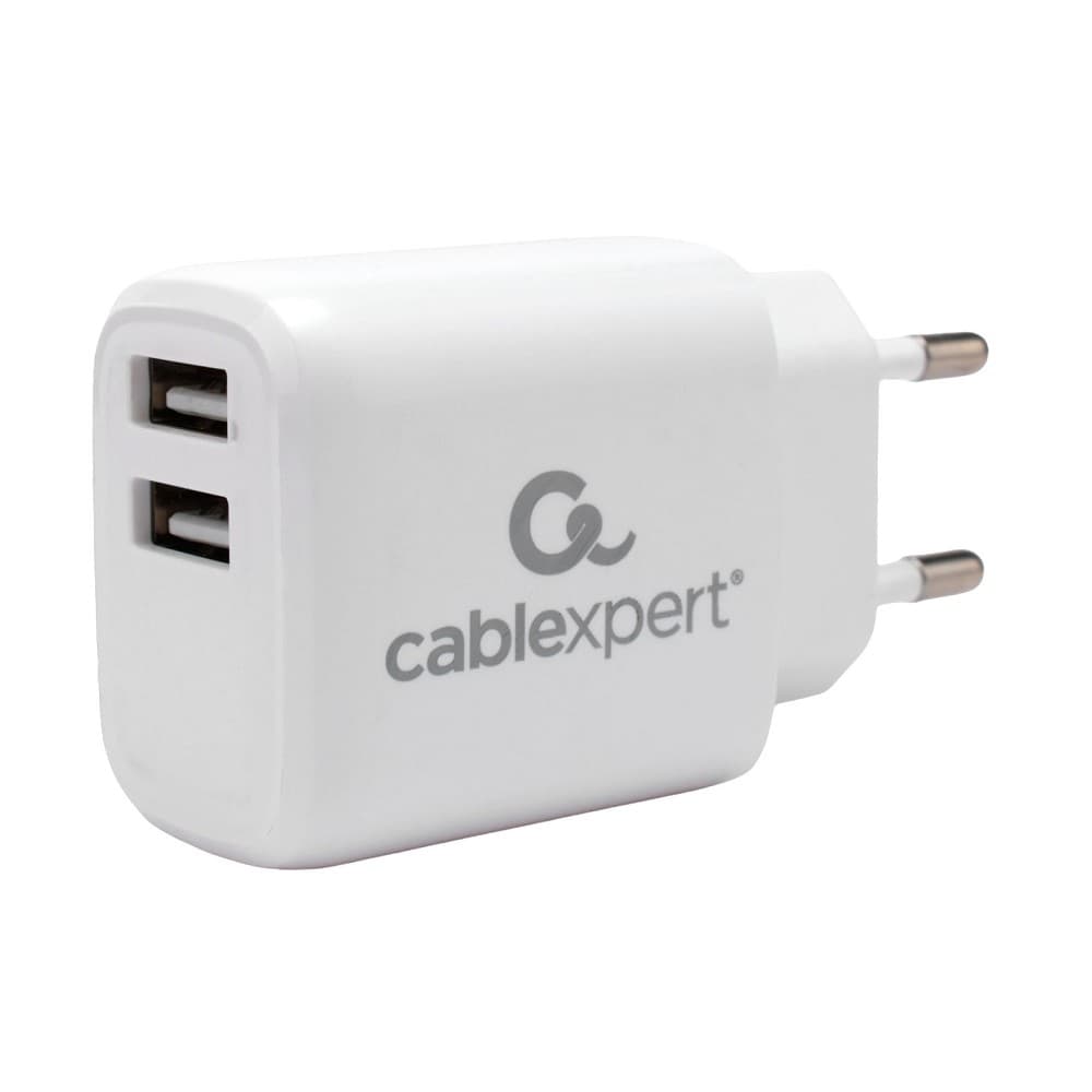 Cablexpert Зарядное устройство 10.5Вт, 2.1А, 2xUSB, белый, пакет (MP3A-PC-58)
