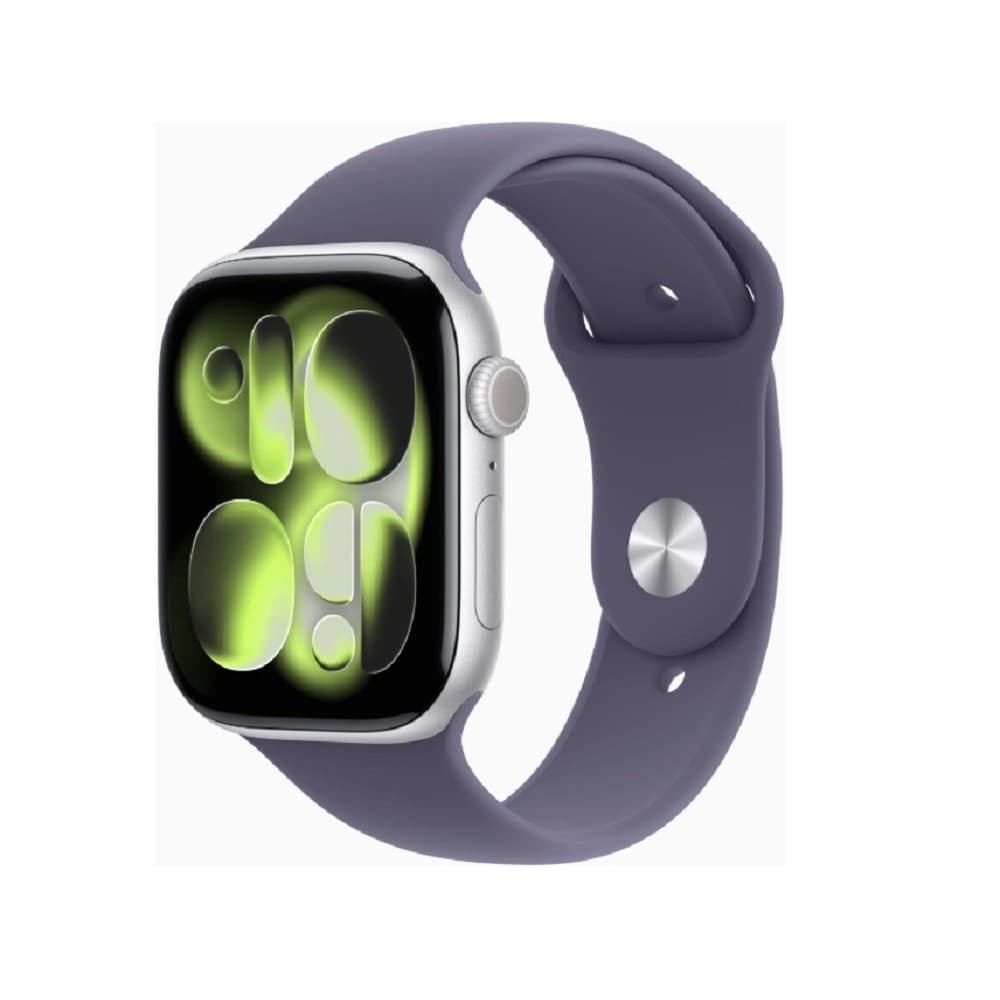 Apple Watch Series 11 46mm Silver Aluminium Case with Purple Fog Sport Band - M/L (MEVA4ZP/A)