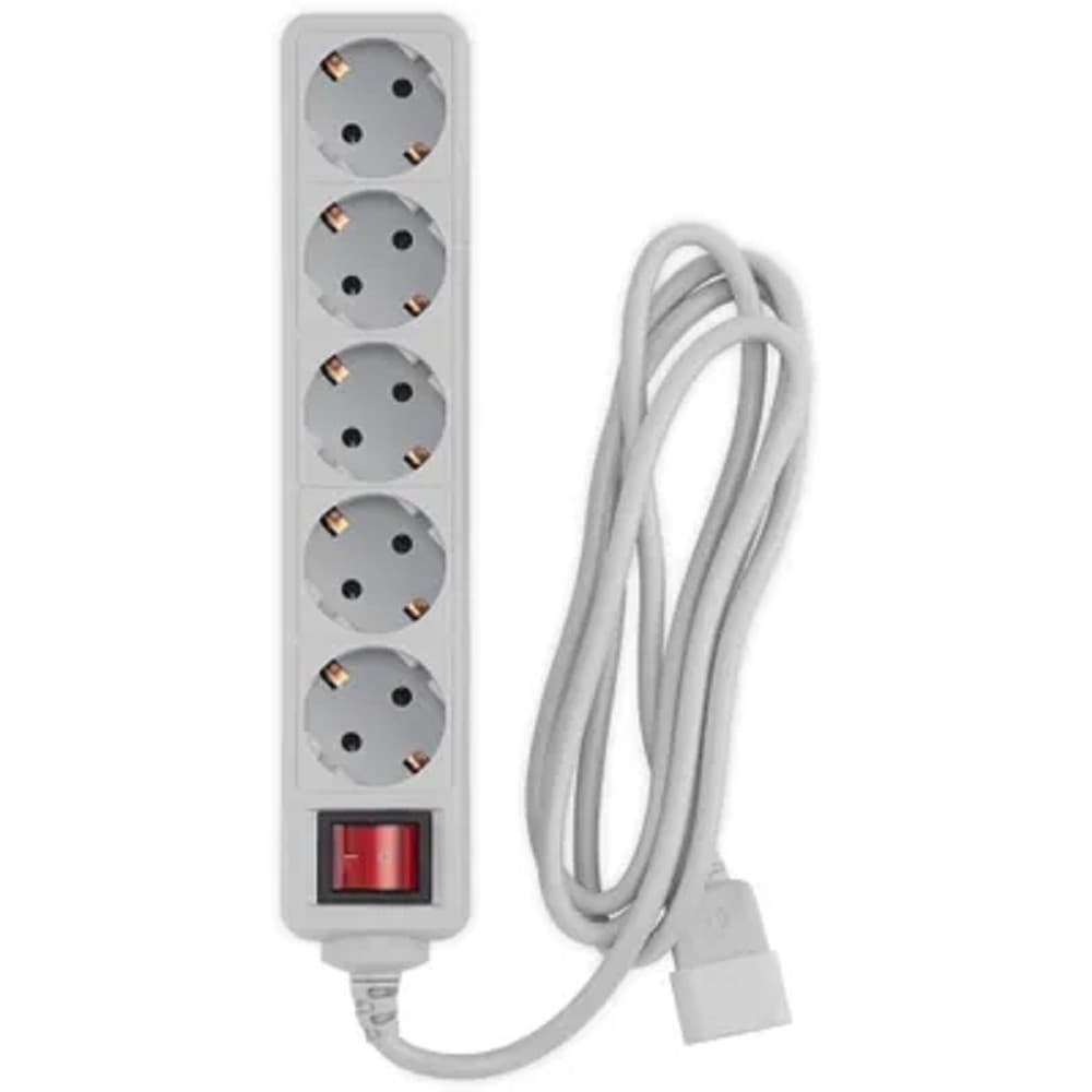 PC PET Сетевой фильтр AP01006-E-G 1.8м (5 розеток) серый