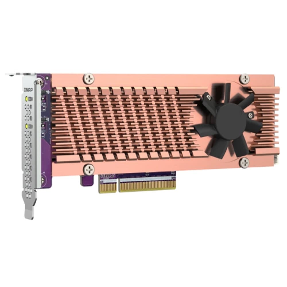 Райзер-карта QNAP QM2-2P-384A Карта расширения 2 слота M.2 22110/2280 NVMe SSD. Интерфейс PCIe Gen3 x8.