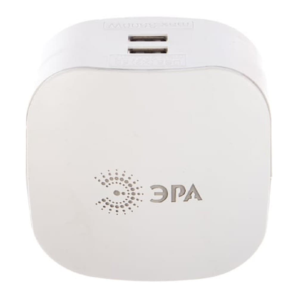 ЭРА Б0015243 Разветвитель электрический SP-3e-USB-2A на 3 розетки + 2 USB с заземлением со шторками 16А белый