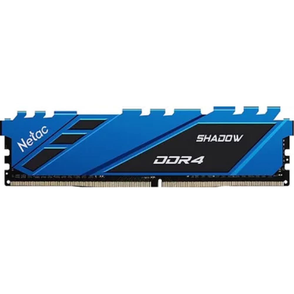 DIMM DDR4 8Gb PC25600 3200MHz CL16 Netac Shadow Blue с радиатором RTL (NTSDD4P32SP-08B)