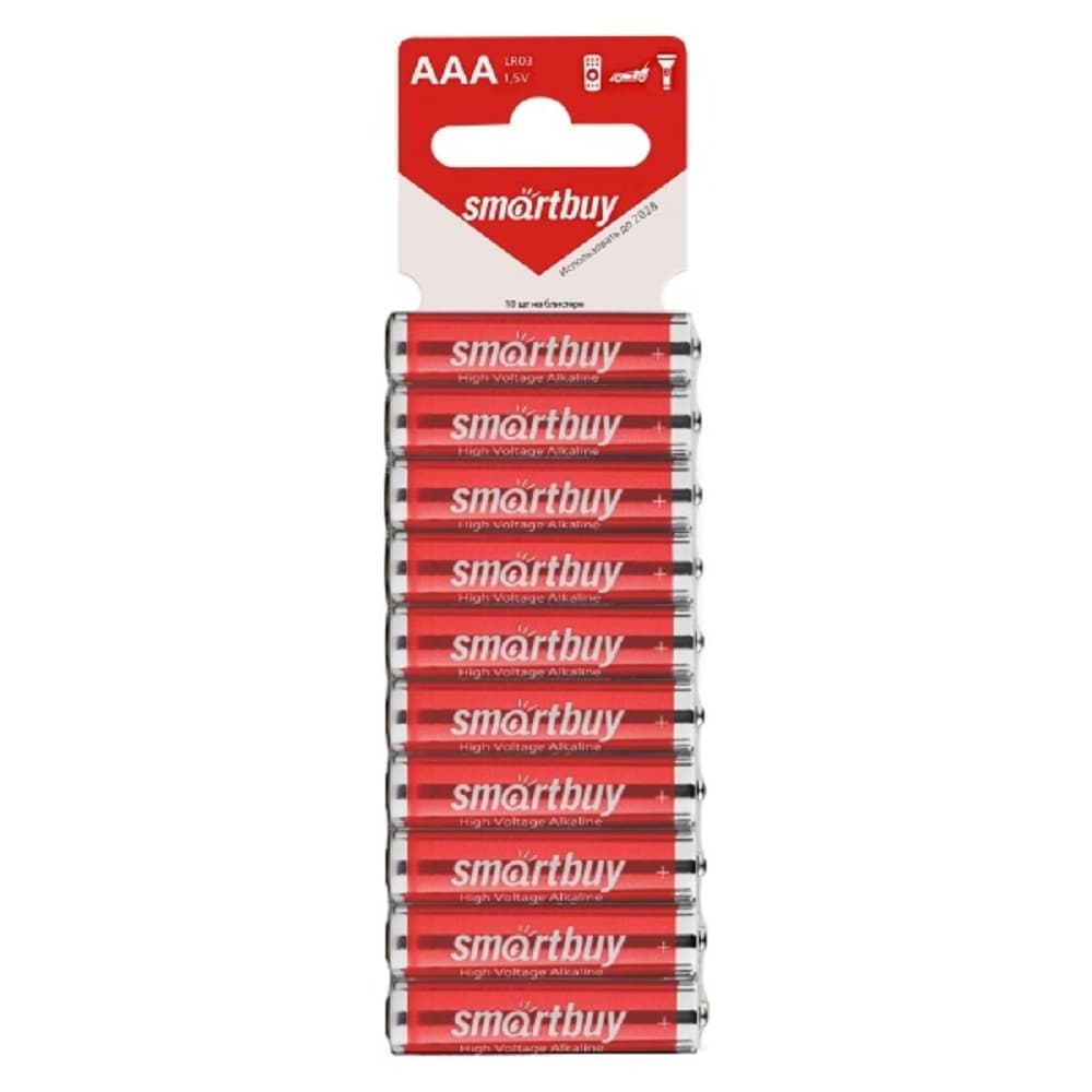Smartbuy (SBBA-3A10SB) Батарейка алкалиновая Smartbuy LR03/10SB (300/600)(10шт. в уп-ке)