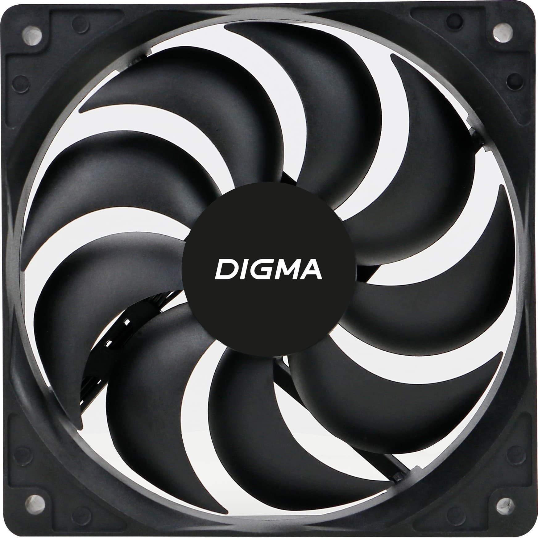 Вентилятор Digma DFAN-120-9 120мм черный 3-pin 4-pin (Molex)Ret