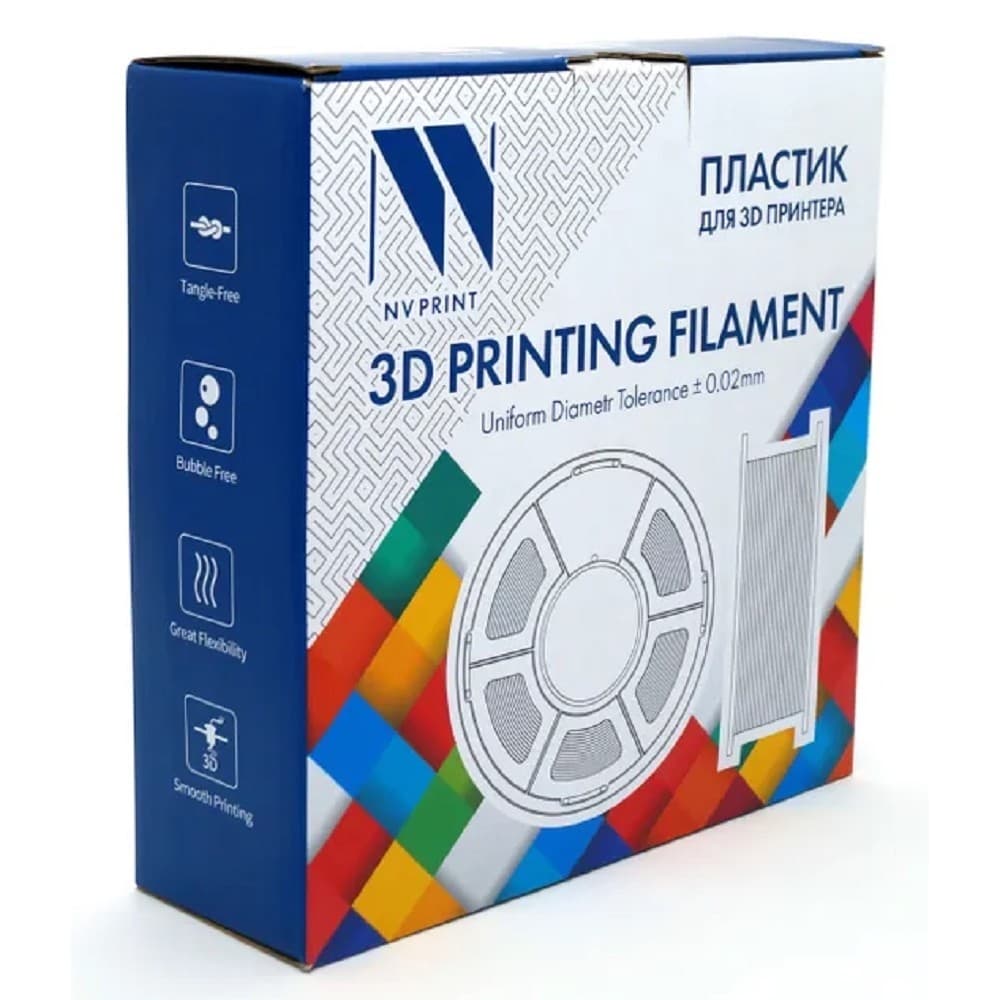 Филамент NVPRINT TPU Silk Dark Blue для 3D печати диаметр 1.75мм длина 330 метров масса 1 кг