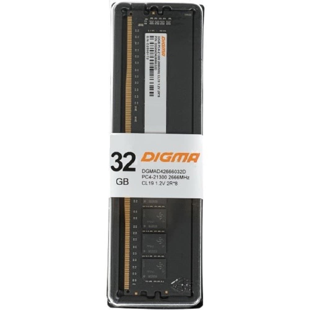 Digma DDR4 32Gb 2666MHz DGMAD42666032D RTL PC4-21300 CL19 DIMM 288-pin 1.2В dual rank