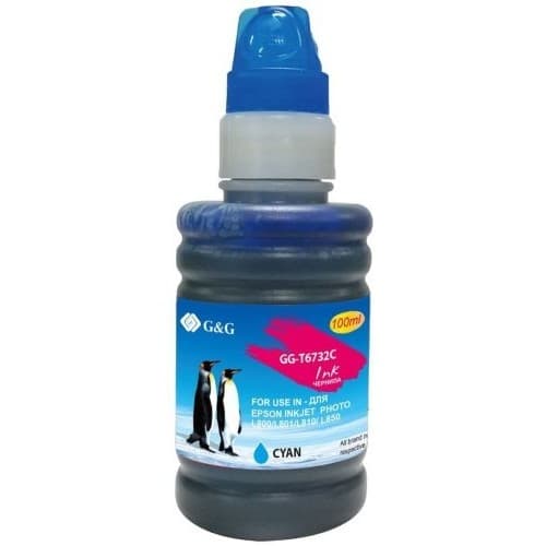 Чернила G&G GG-T6732C голубой100мл для Epson L800, L805, L810, L850