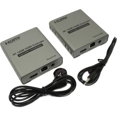 ORIENT VE048, HDMI 4K extender (Tx+Rx), активный удлинитель до 120 м по одной витой паре, HDMI 1.4b, 4K@30Hz/ 1080p@60Hz/3D, HDCP, передача ИК сигнала управления (датчики IR-TX/Rx в комплекте) (30932)