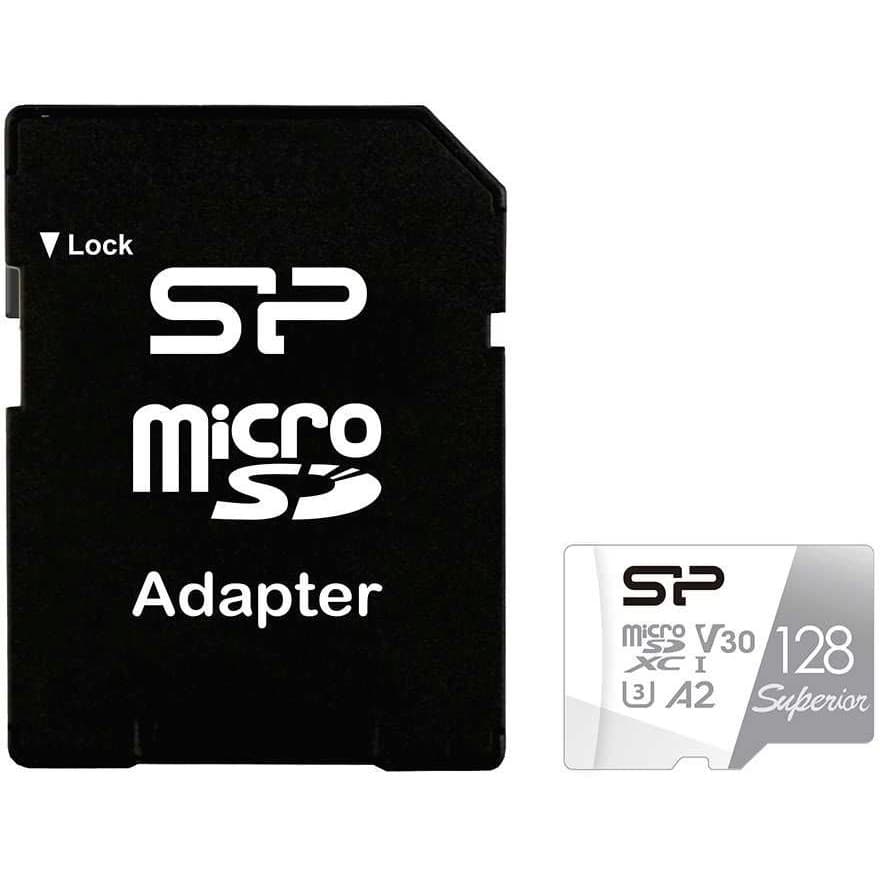 Micro SecureDigital 128GB Silicon Power Class10 SP128GBSTXDA2V20SP Superior + adapter