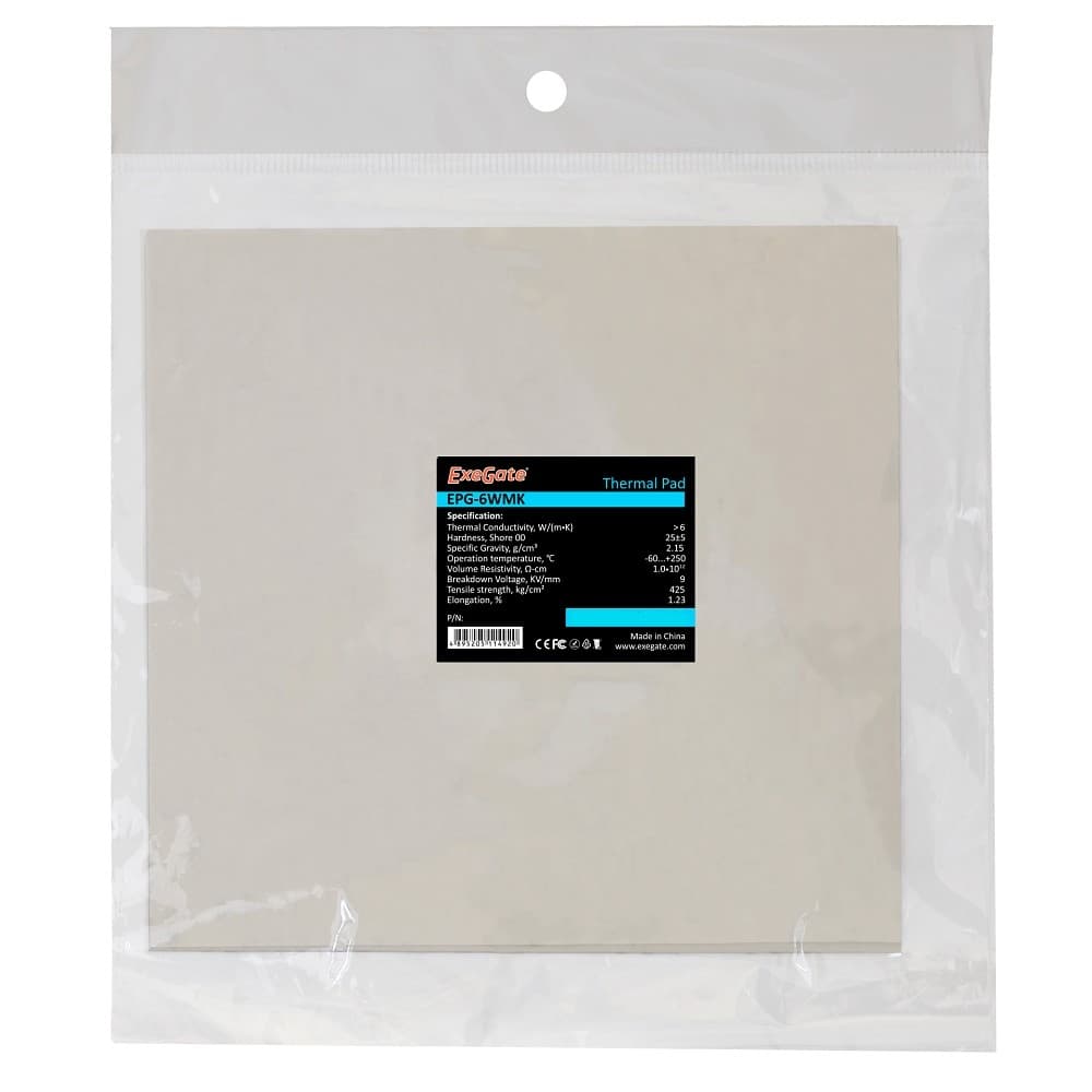 Exegate EX282357RUS Термопрокладка EPG-6WMK, 50x50x0.5 mm