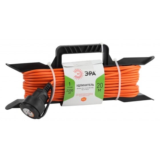 ЭРА Б0043040 Удлинитель силовой UFx-1-2x1.0-20m-IP44 на рамке б/з 1 гн 20м ПВС 2х1