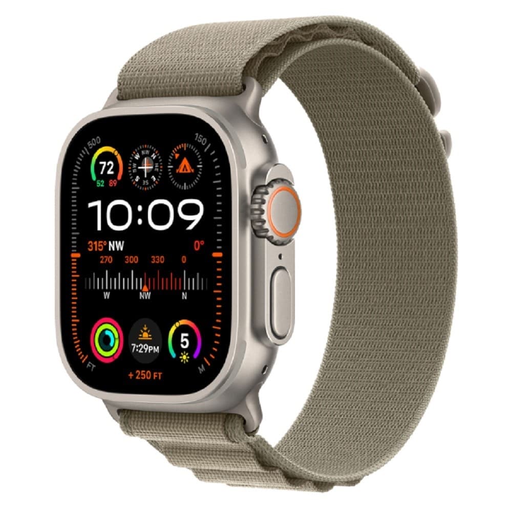 Apple Watch Ultra 2 (2024) 49mm Natural Titanium Case with Tan Alpine Loop - Large (MX4H3ZP/A)