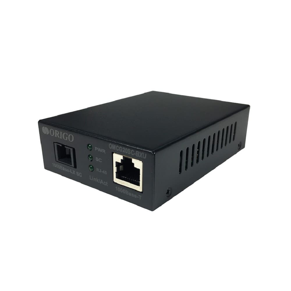 ORIGO OMCG20SC-BXU/A1A WDM медиаконвертер 1000Base-T / 1000Base-LX (SC), Tx: 1310 нм, Rx: 1550 нм, одномод, до 20 км
