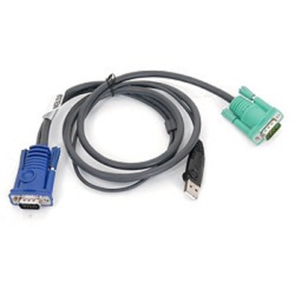 ATEN 2L-5201U Кабель KVM USB(тип А Male)+HDB15(Male) <-> SPHD15(Male) 1,2м., черный.