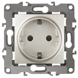 Эра Б0019326 12-2102-15 Розетка 2P+E Schuko со шторками, 16АХ-250В, Эра12, перламутр