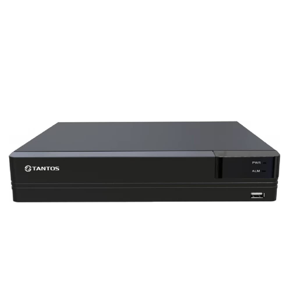 Видеорегистратор Tantos TSr-NV04155P сетевой 4 канальный для IP камер со встроенным 4 портовым PoE коммутатором.