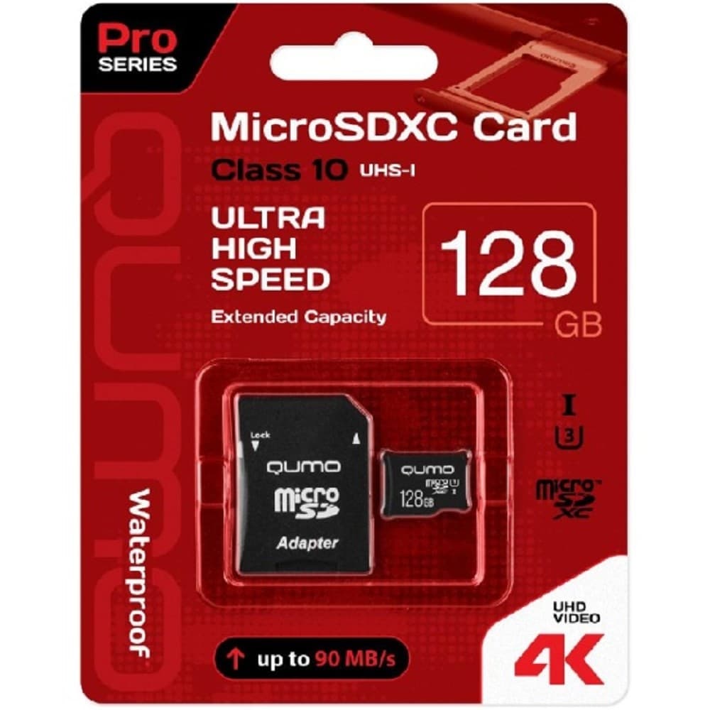 Micro SecureDigital 128Gb QUMO QM128GMICSDXC10U3