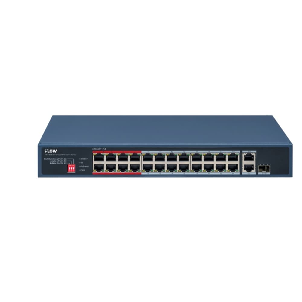 Неуправляемый коммутатор F-SW-EU426POE-V/L - Value СЕРИЯ(100M, PoE) 24 RJ45 100M PoE с грозозащитой 6кВ, iFLOW
