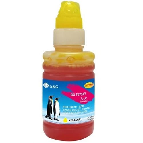 Чернила G&G GG-T6734Y желтый100мл для Epson L800, L805, L810, L850