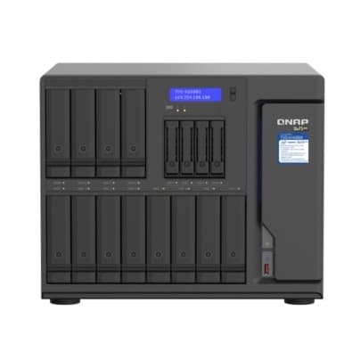 QNAP TVS-h1688X-W1250-32G QuTS hero, 12 отсеков 3,5"/2,5", 4 отсека 2,5", 2 слота M.2 NVMe, 4 порта 2,5 GbE BASE-T, 2 порта 10 GbE BASE-T, HDMI-порт. Intel Xeon W-1250 3,3 ГГц (4,7 ГГц), 32 ГБ DDR4