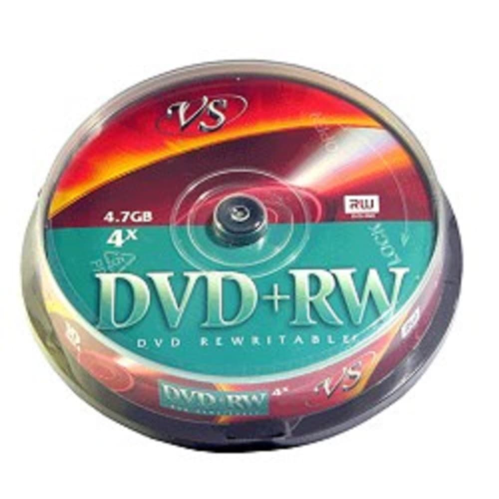 Диски VS DVD+RW 4.7Gb, 4x, Cake Box 10шт.