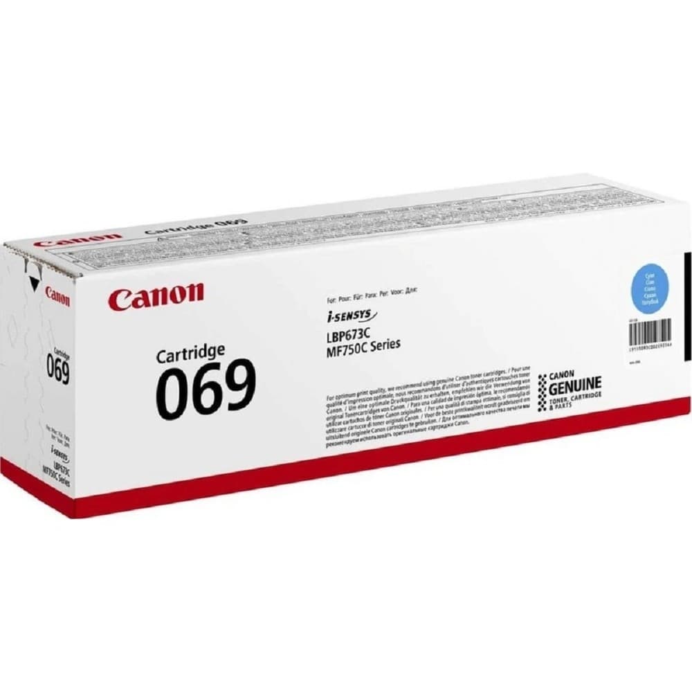Canon Cartridge 069C 5093C002 тонер-картридж для MF752Cdw/MF754Cdw/LBP673Cdw 1900 стр. голубой