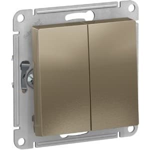 Systeme electric ATN000565 ATLASDESIGN 2-клавишный ПЕРЕКЛЮЧАТЕЛЬ, сх.6, 10АХ, механизм, ШАМПАНЬ
