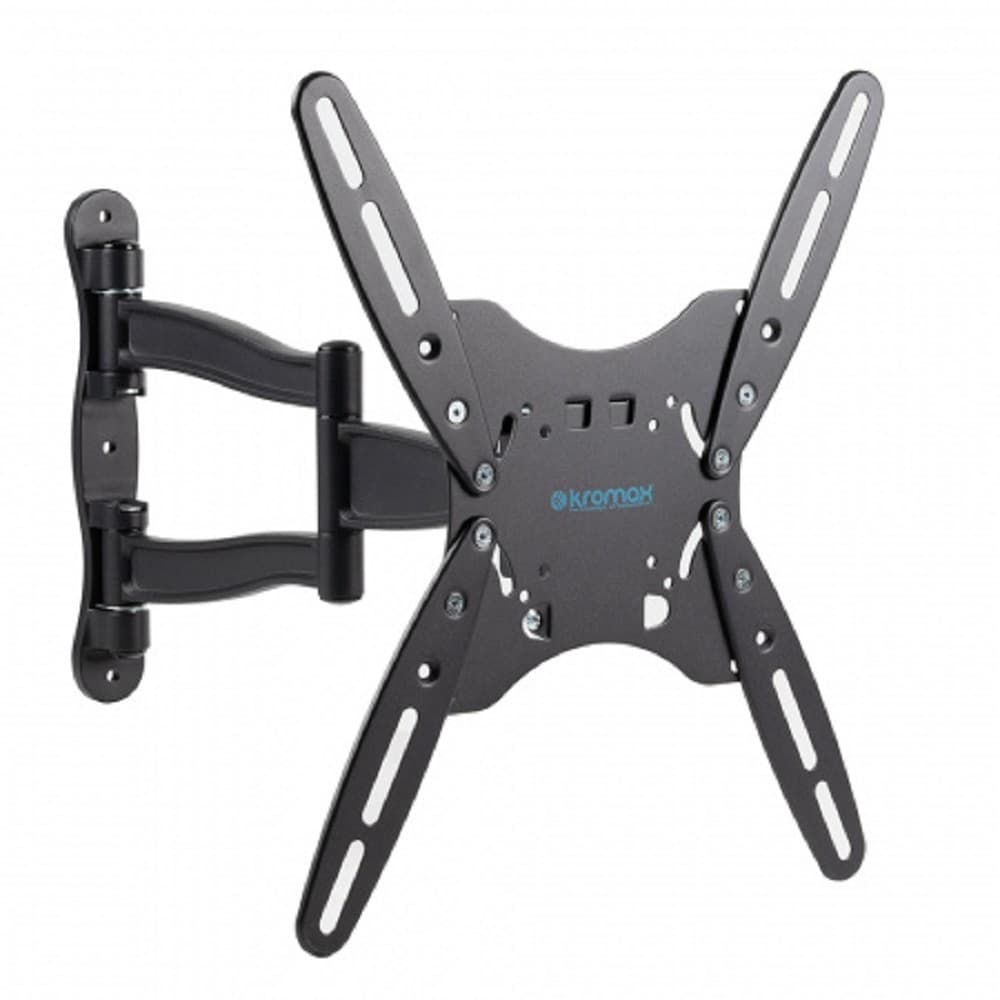 Kromax TECHNO-5 grey, Кр. алюм. наст. для TV 15"-55", max 35 кг, 5 ст св., нак. 15°, пов. 180°, от ст. 87-497 мм, max VESA 400x400 мм.