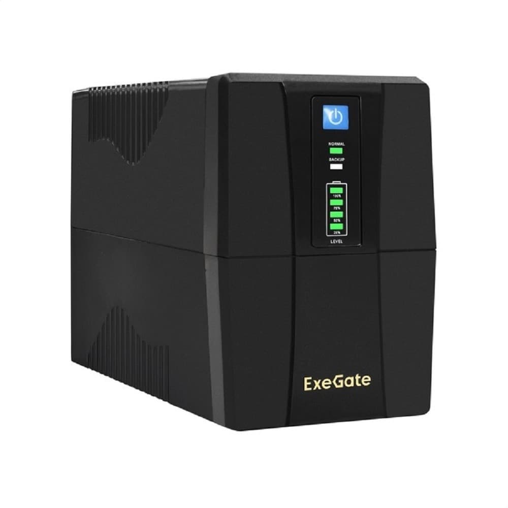 Exegate EX292785RUS ИБП ExeGate Power Back BNB-1000.LED.AVR.2SH <1000VA/550W, LED, AVR, 2*Schuko, батарея 12V 9Ah, Black>