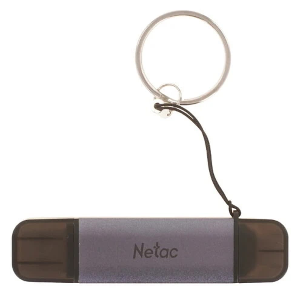 Картридер Netac WK13GYCN USB3.0 Type-C -- mSD/SD, Серый