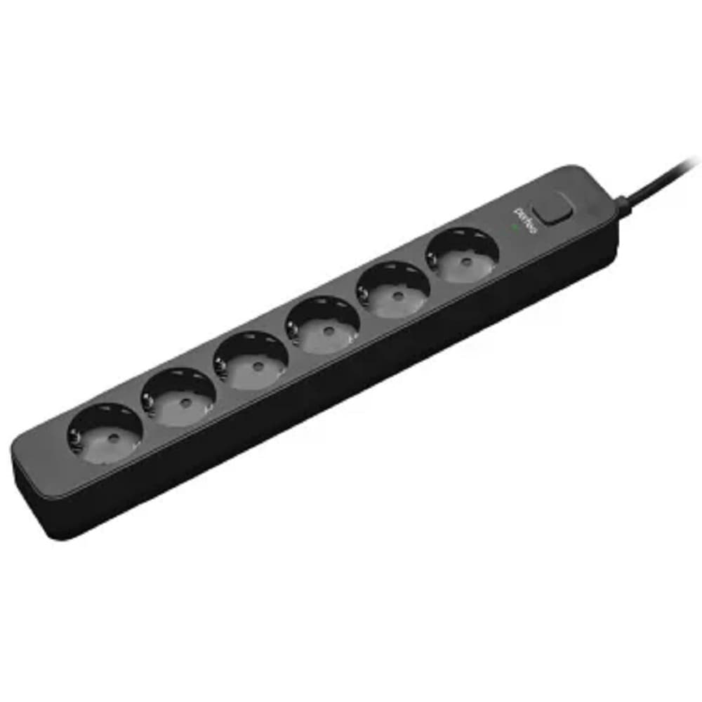 Perfeo сетевой фильтр "POWER STREAM", 2500W, 1,5м, 6 розеток, черный