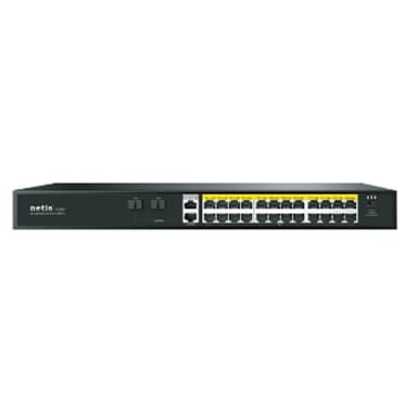 Коммутатор Netis P124GH (L2) 24x100Мбит/с 2x1Гбит/с 1xКомбо(1000BASE-T/SFP) 1SFP 24PoE 24PoE+ 360W неуправляемый