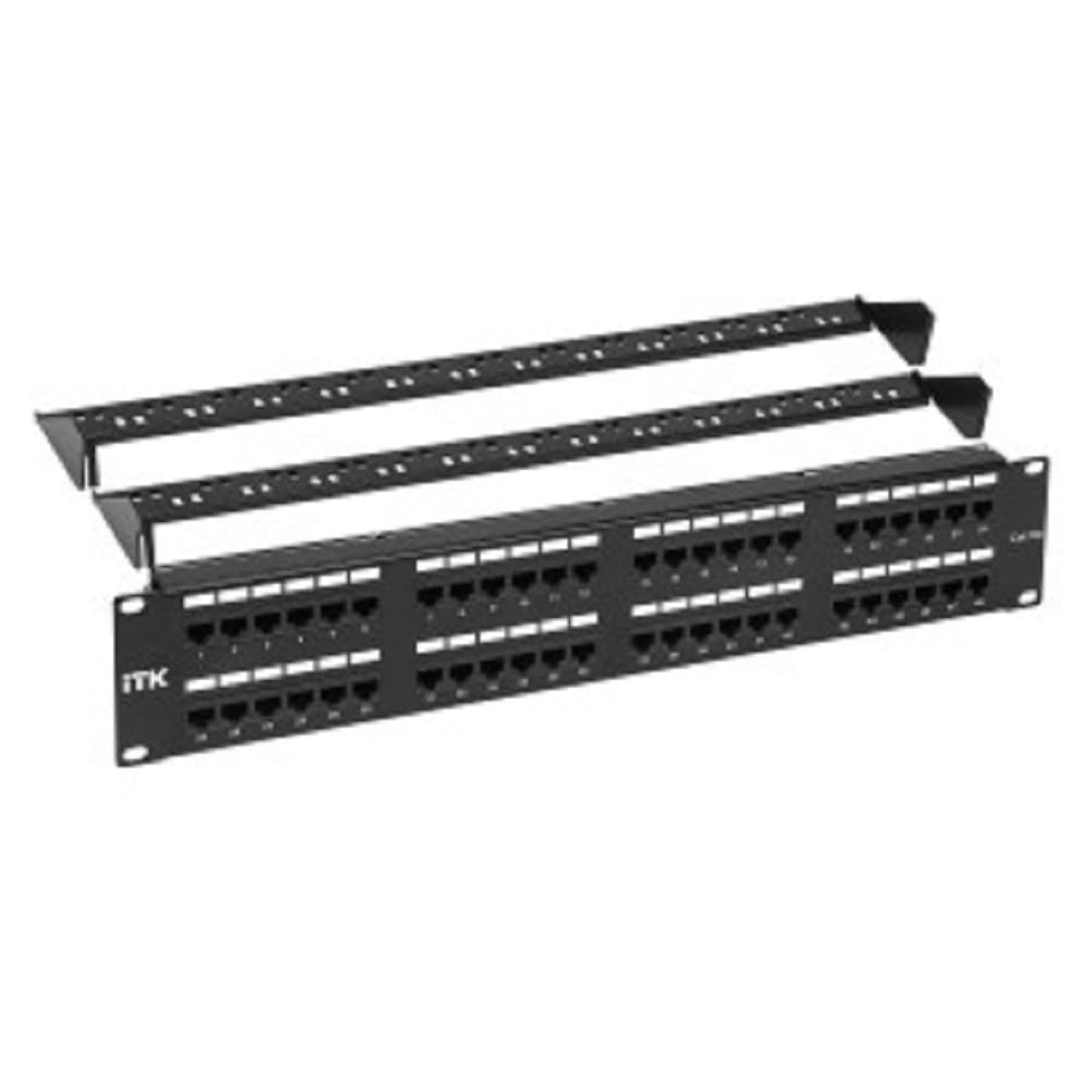 Itk PP48-2UC5EU-D05-1 2U патч-панель кат. 5Е UTP 48 портов (Dual) с каб. орг-м