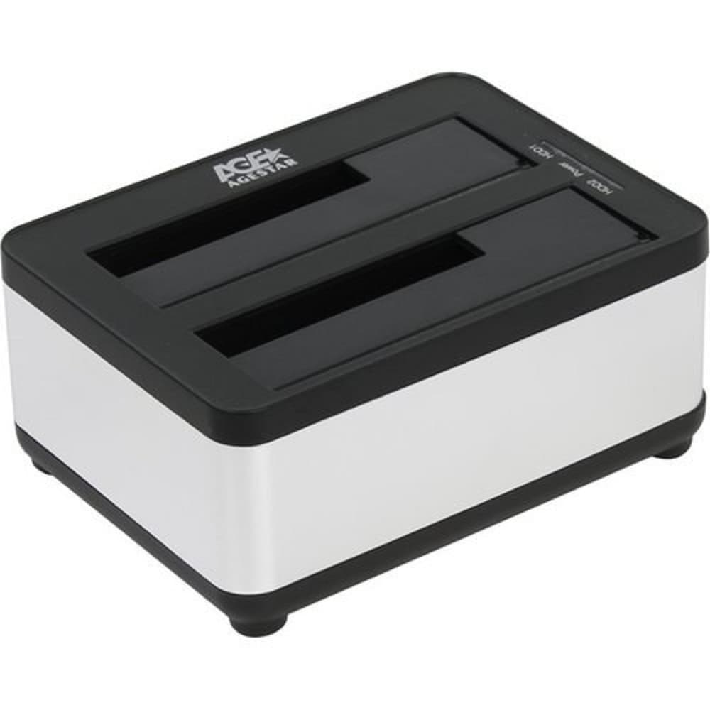 AgeStar 3UBT8 (SILVER) Док станция для HDD 2.5"/3.5" SATA clone, USB3.0, пластик+алюминий, серебристый