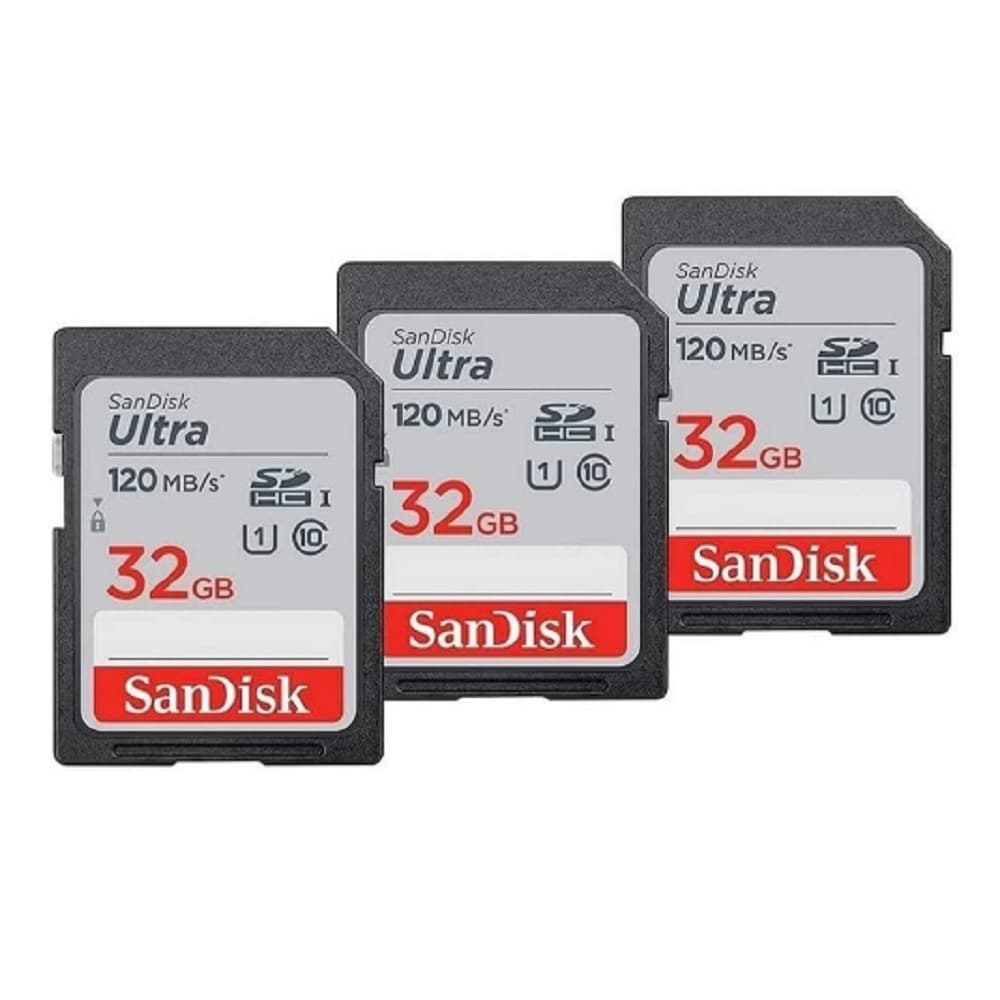 SecureDigital 32GB SanDisk Ultra Flash SDHC memory card 3pcs/pack - Black
