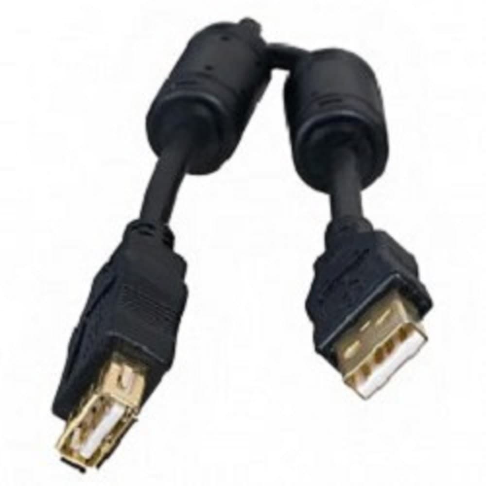 5bites UC5011-018A Проф. Кабель USB2.0, AM/AF, зол.разъемы, ферр.кольца, 1.8м., черный